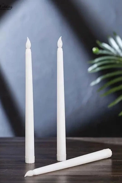 2li Pilli Led Şamdan Mumu 28 cm