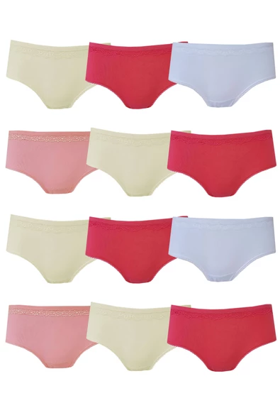 Tutku İç Giyim 12li Kız Çocuk Pınar Bato Pamuklu Slip Külot - Resim 3