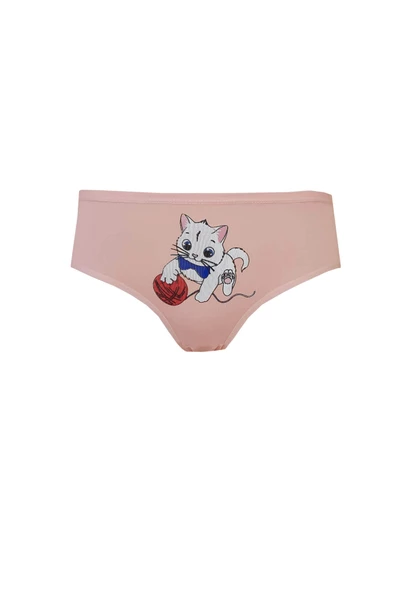 Kota 6lı Kız Çocuk Külot Renkli Desenli Baskılı Slip İç Çamaşır - 6