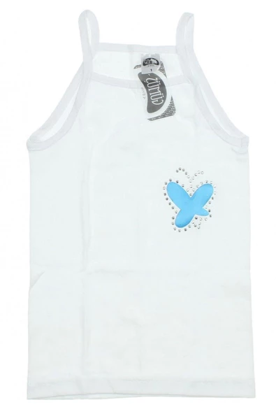 Gümüş İç Giyim İp Askılı Taşlı Kız Çocuk Atlet 6 lı Paket - 5