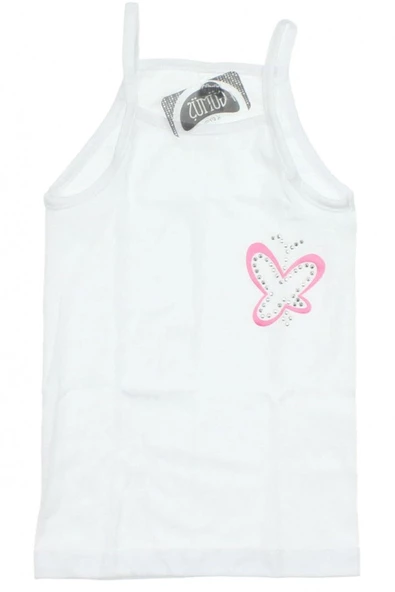 Gümüş İç Giyim İp Askılı Taşlı Kız Çocuk Atlet 6 lı Paket - 4