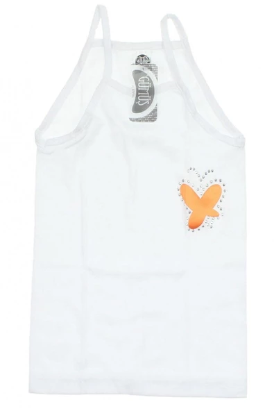 Gümüş İç Giyim İp Askılı Taşlı Kız Çocuk Atlet 6 lı Paket - 3