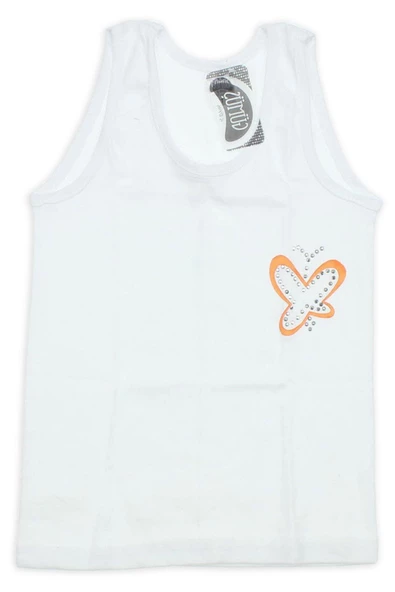 Gümüş İç Giyim Taşlı Geniş Askılı Kız Çocuk Atlet 6 lı Paket - 4