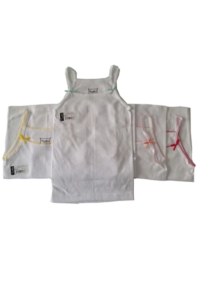 Tutku 6lı Kız Çocuk İp Askılı Gökkuşağı Atlet Pamuklu Fanila - 2