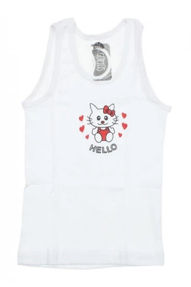 Gümüş İç Giyim Kız Çocuk Geniş Askılı Baskılı Atlet 6'lı Paket - Resim 4