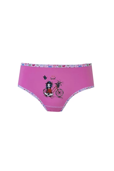 Tutku İç Giyim 6lı Kız Çocuk Baskılı Renkli Külot Likralı Slip - 7