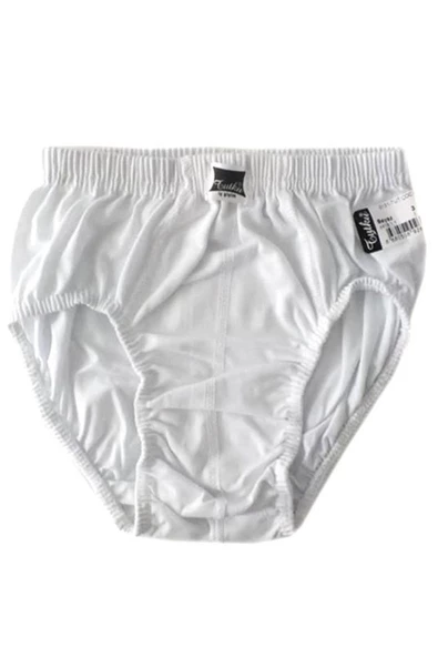 Tutku İç Giyim Pamuklu Erkek Çocuk Slip Külot Beyaz 6 lı Paket - 6