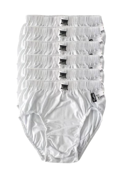 Tutku İç Giyim Pamuklu Erkek Çocuk Slip Külot Beyaz 6 lı Paket - 4
