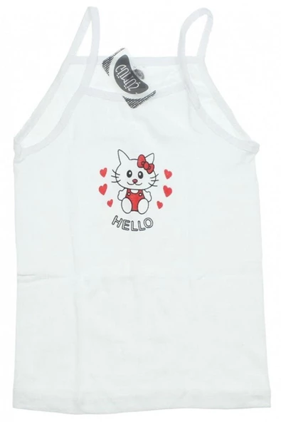 Gümüş İç Giyim İp Askılı Baskılı Kız Çocuk Atlet 6 lı Paket - 2