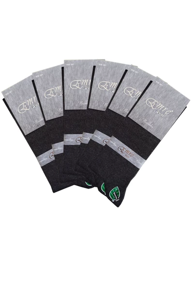 Emre Erkek Bambu Dikişsiz Soket Çorap 6'lı Paket Erkek Çorap - 9