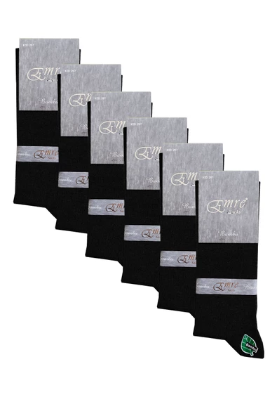Emre Erkek Bambu Dikişsiz Soket Çorap 6'lı Paket Erkek Çorap - 12