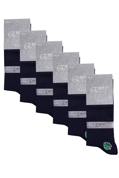 Emre Erkek Bambu Dikişsiz Soket Çorap 6'lı Paket Erkek Çorap - 4