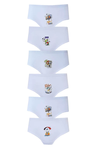 Tutku İç Giyim 6lı Kız Çocuk Baskılı Bato Pamuklu Slip Külot - 6