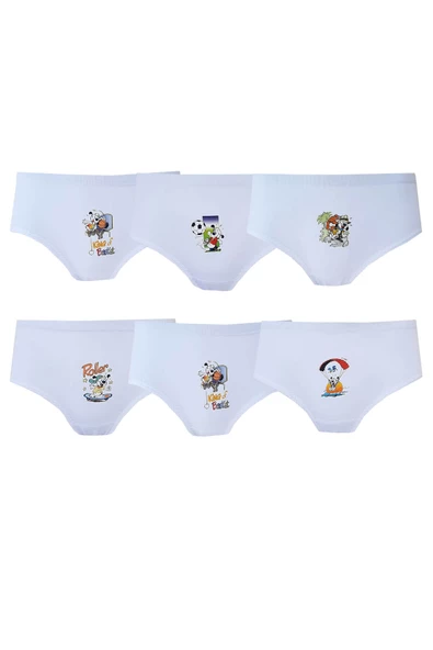 Tutku İç Giyim 6lı Kız Çocuk Baskılı Bato Pamuklu Slip Külot - 2