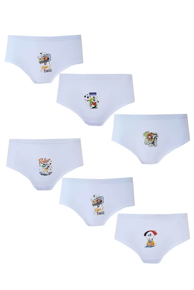 Tutku İç Giyim 6lı Kız Çocuk Baskılı Bato Pamuklu Slip Külot - 4