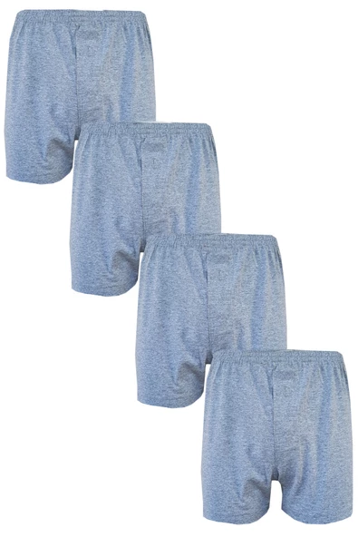 4lü Erkek Düğmeli Boxer Ekonomik %100 Pamuklu Paçalı Don - 3