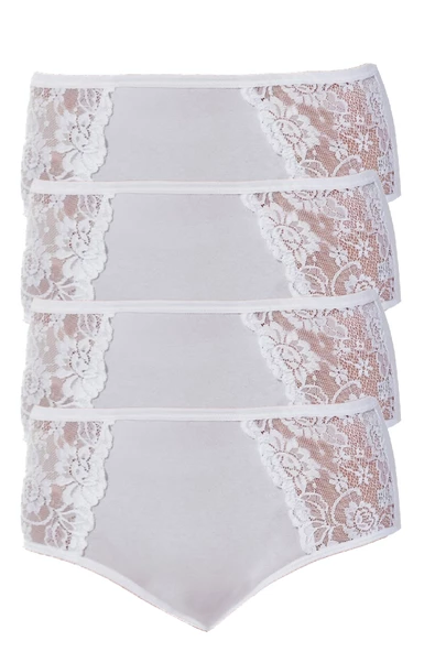 4lü Kadın Yanları Dantelli Bato Yüksekbel Külot Büyük Beden - 10