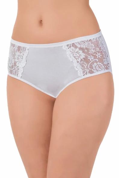 4lü Kadın Yanları Dantelli Bato Yüksekbel Külot Büyük Beden - 3