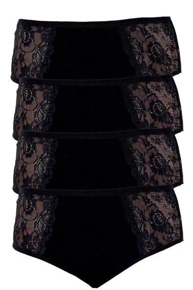 4lü Kadın Yanları Dantelli Bato Yüksekbel Külot Büyük Beden - 8