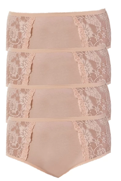 4lü Kadın Yanları Dantelli Bato Yüksekbel Külot Büyük Beden - 9