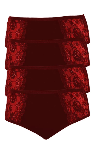 4lü Kadın Yanları Dantelli Bato Yüksekbel Külot Büyük Beden - 6