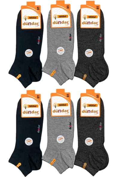 Dündar 6lı Erkek Modal Kısa Patik Çorap Asorti Dikişsiz Çorap - 2