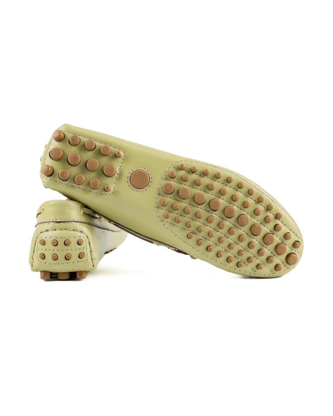 Patara Kadın Açık Yeşil Hakiki Deri Loafer Ayakkabı - 3