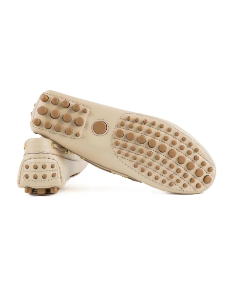 Patara Kadın Bej Hakiki Deri Loafer Ayakkabı - 3