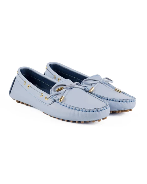 Patara Kadın Açık Mavi Hakiki Deri Loafer Ayakkabı - 2