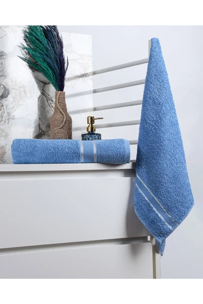 %100 Pamuk 2 Parça Kadın/Erkek Banyo Duş Hamam Havlu Seti 90x150 Cm - 9