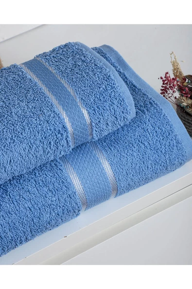 %100 Pamuk 2 Parça Kadın/Erkek Banyo Duş Hamam Havlu Seti 90x150 Cm - 6