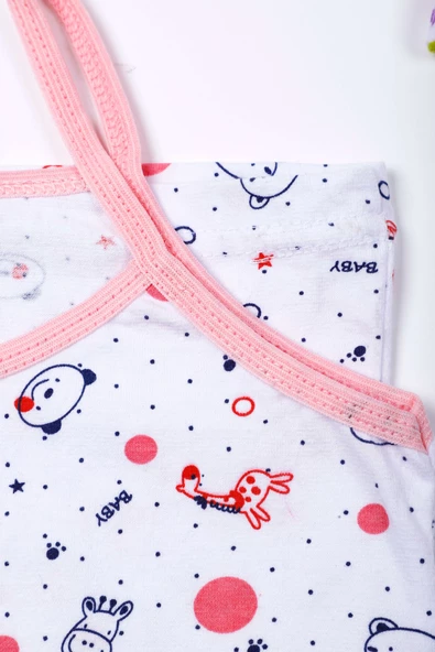 6lı Kız Çocuk İp Askılı Desenli Atlet Pamuklu Rengarenk Sdf - 10