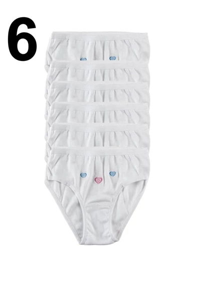 Tutku İç Giyim Kız Çocuk İnce Bel Bato  İşlemeli Külot 6 lı Paket - 2