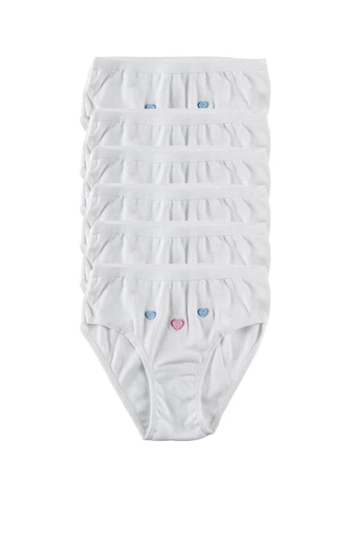 Tutku İç Giyim Kız Çocuk İnce Bel Bato  İşlemeli Külot 6 lı Paket - 3