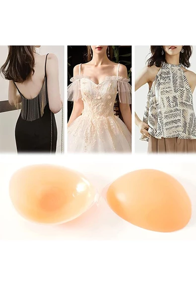 Kadın Şeffaf Silikon Sütyen Askısız Dekolte Hayalet - 4