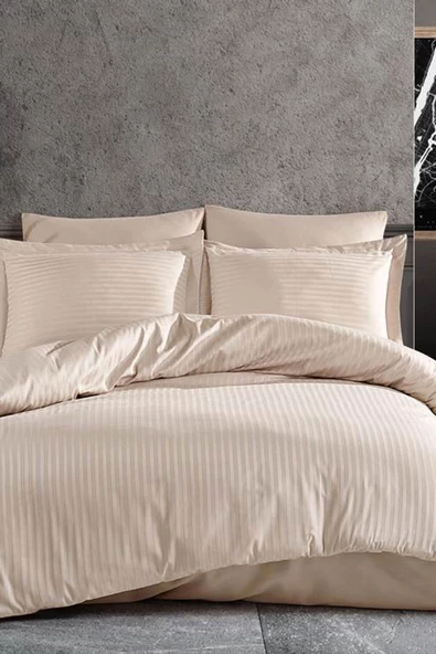 Çift Kişilik Su Yollu Saten Nevresim Takımı Polycotton - 9