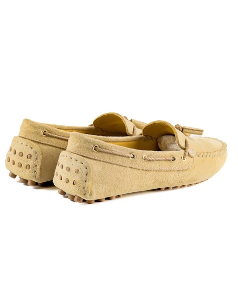 Samos Kadın Camel Hakiki Süet Deri Loafer Ayakkabı - 4