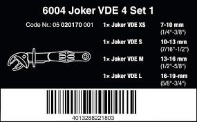 Wera 6004 Joker VDE 4 Set 1 VDE Yalıtımlı Kendinden Ayarlı Açık Ağız Kurbağacık Anahtar Seti - 3