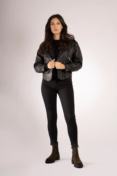 Hakiki Deri Kadın Yanı Lastikli Bot Nubuk Rahat Kışlık Ayakkabı - Resim 9