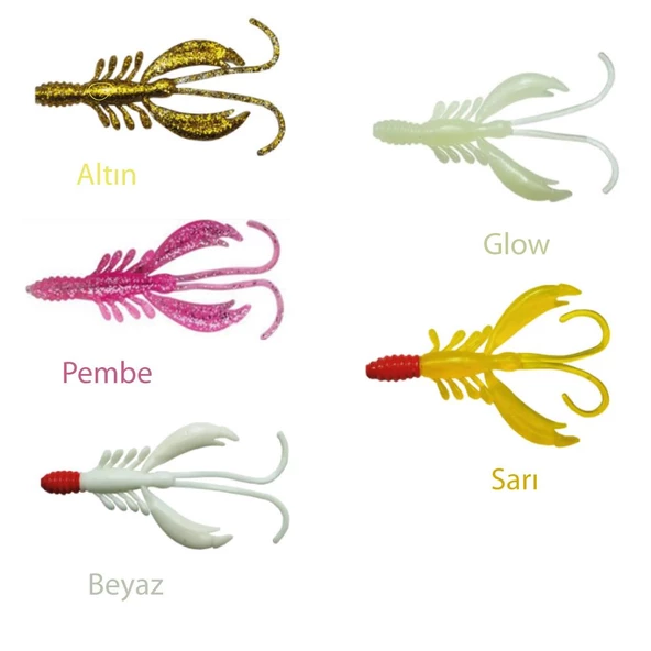 EFFE 6cm 4g Twister Trail LRF Silikon Istakoz Suni Yem 5ad - 2