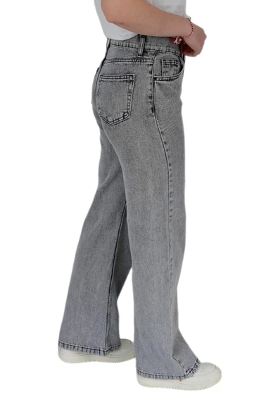 Kadın Yüksek Bel Palazzo Kot Pantolon BGL-ST02910 - Resim 5