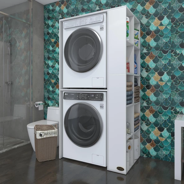 Kenzlife çamaşır-kurutma makinesi dolabı bolodenkamdf byz 180*090*60 % 100 mdf full mdf banyo kapaksız arkalıksız