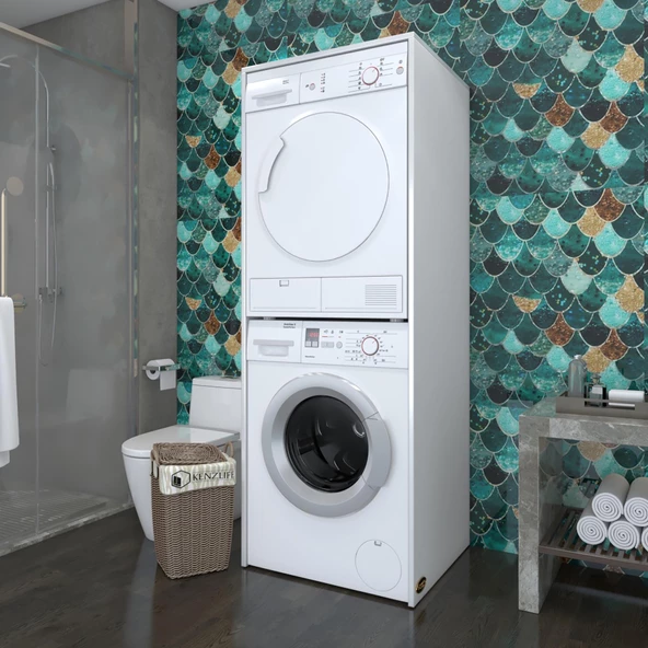 Kenzlife çamaşır-kurutma makinesi dolabı zakharmdf byz 180*70*60 % 100 mdf full mdf banyo kapaksız arkalıksız