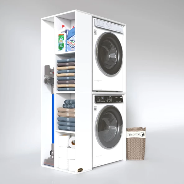 Kenzlife çamaşır-kurutma makinesi dolabı demyanmdf sol byz 180*090*60 % 100 mdf full mdf banyo kapaksız arkalıksız - 2