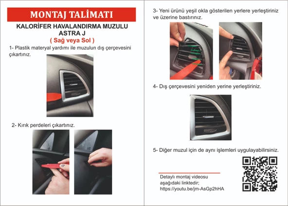Opel Astra J Kalorifer Havalandırma Muzul Izgara Perdesi Sağ - 2