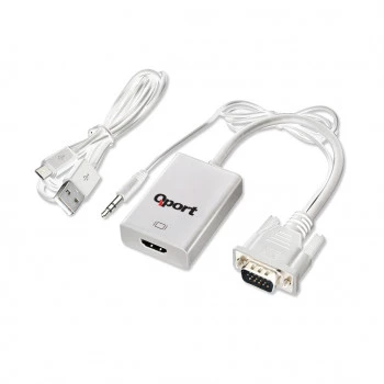QPORT Q-VH VGA TO HDMI ÇEVİRİCİ + SES KABLOSU - 2