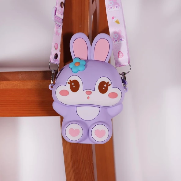 Ogi Mogi Toys Silikon Mor Tavşan Omuz Çantası - 4