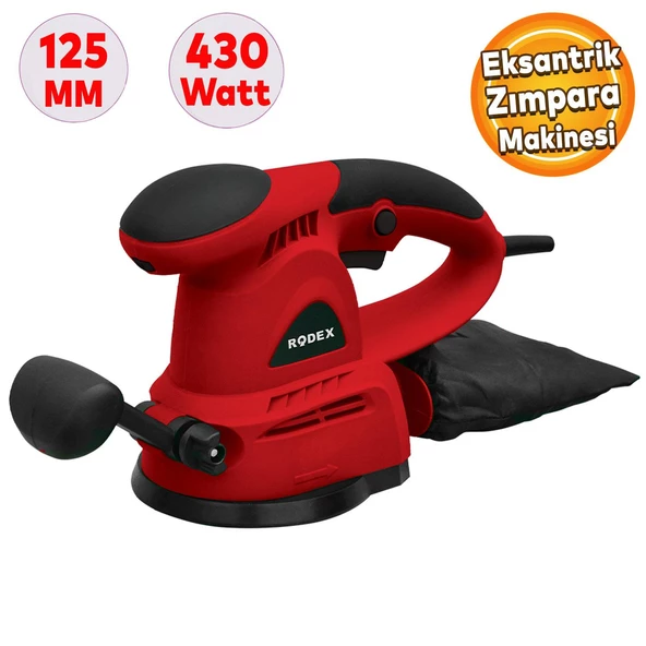 Rodex RDX376 Eksantrik Zımpara Makinesi 430W 125 mm