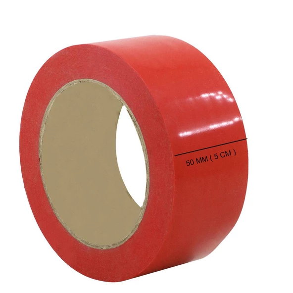 Yer İşaretleme Bandı Kırmızı Pvc Emniyet Zemin İkaz Bant 50 mm x 25 Metre - 4