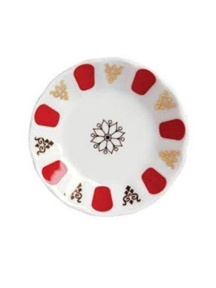 Porland 127912 Kırmızı Acem Porselen Çay Tabağı 12 Li